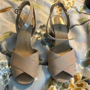 Van Eli Patent Sandals with Ankle Straps, Size 9.5